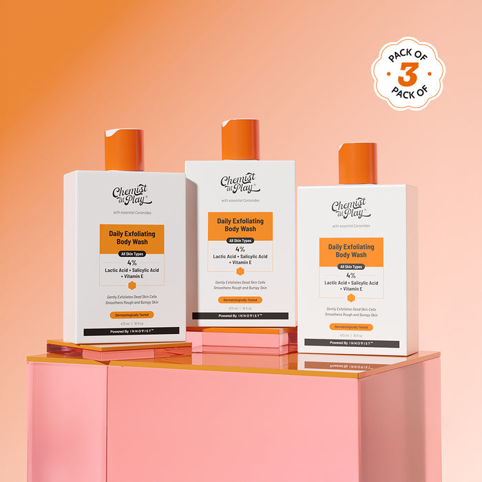 Exfoliating Body Wash with 1% Lactic Acid & 2% Salicylic Acid - 473 ml | Pack of 3