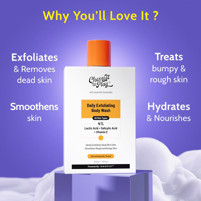 Exfoliating Body Wash with 1% Lactic Acid & 2% Salicylic Acid - 473 ml | Pack of 3