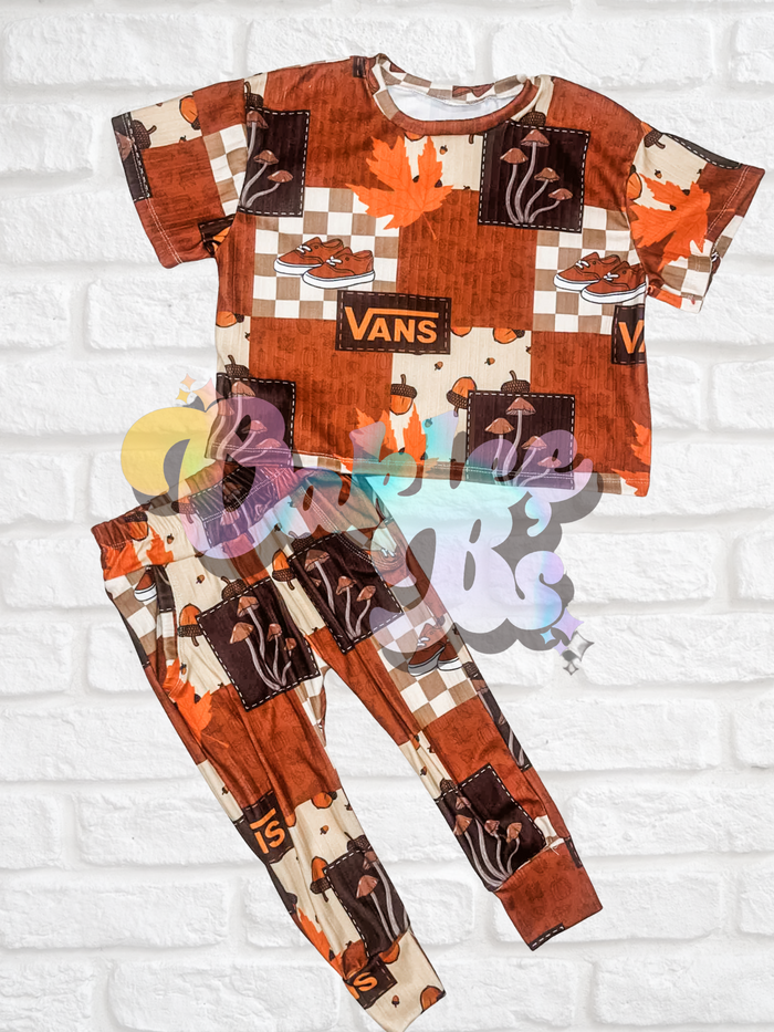 Fall Skate Patchwork Oversized Tee & Pocket Joggers