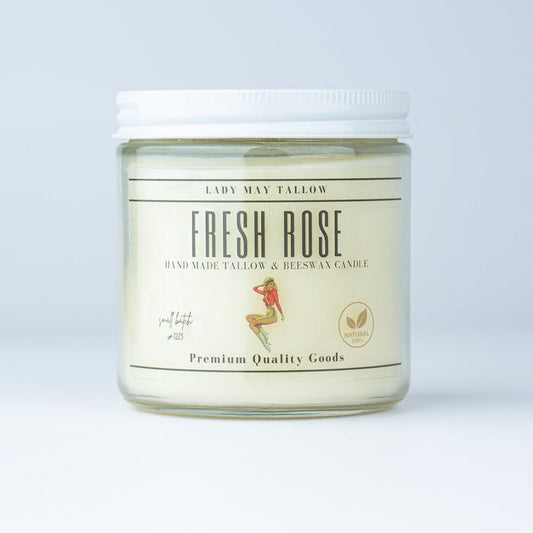 Fresh Rose Tallow & Beeswax Candle | 16 oz