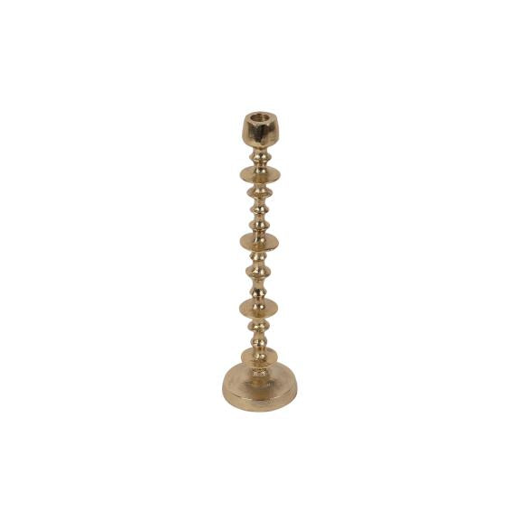 Gold Metal Beaded Candle Holder