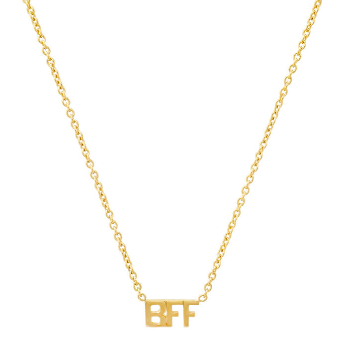 Gold vermeil BFF letter pendant necklace with fine chain