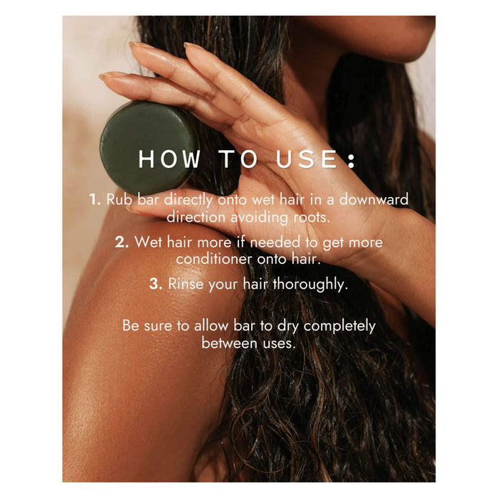 Good Juju Hydrating Conditioner Bar Use