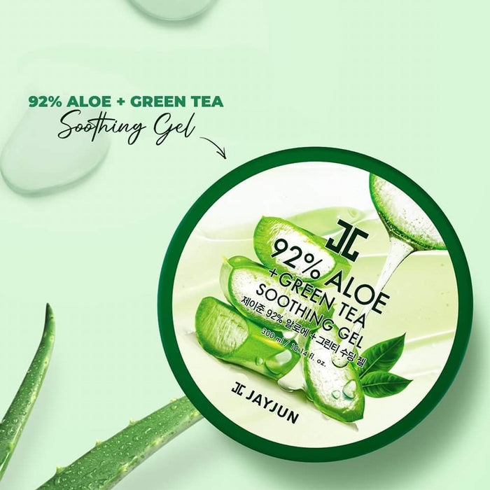 JAYJUN 92% Aloe + Green Tea Soothing Gel جل  الصبار والشاي الأخضر