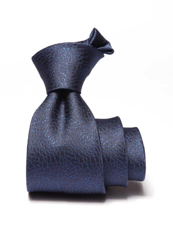 Kingcross Structure Navy Microfibre Tie