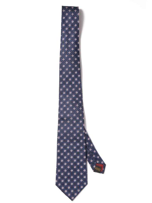 Kingcross Structure Navy Microfibre Tie