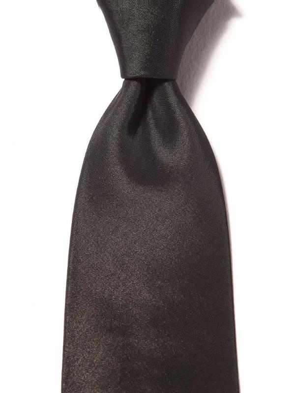 Kingston Solid Dark Black Microfibre Tie