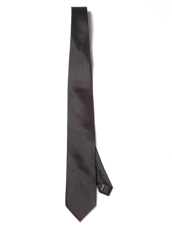 Kingston Solid Dark Black Microfibre Tie