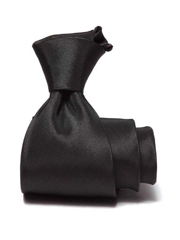 Kingston Solid Dark Black Microfibre Tie