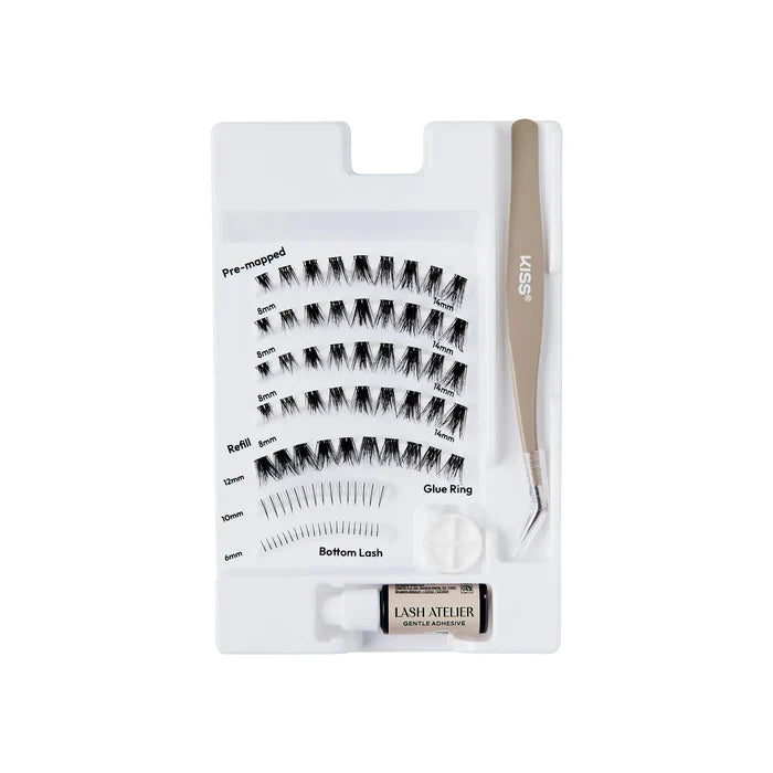KISS Lash Atelier Lash Extensions Design kit 03 Wet Lash 46 Clusters 36 Single Lashes  مجموعة  إكستنشن الرموش الصناعية