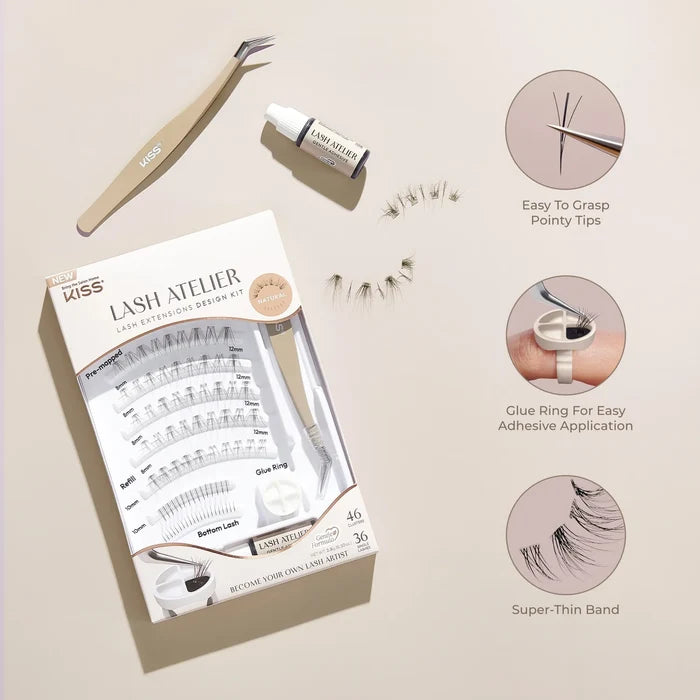 KISS Lash Atelier Lash Extensions Design kit 03 Wet Lash 46 Clusters 36 Single Lashes  مجموعة  إكستنشن الرموش الصناعية