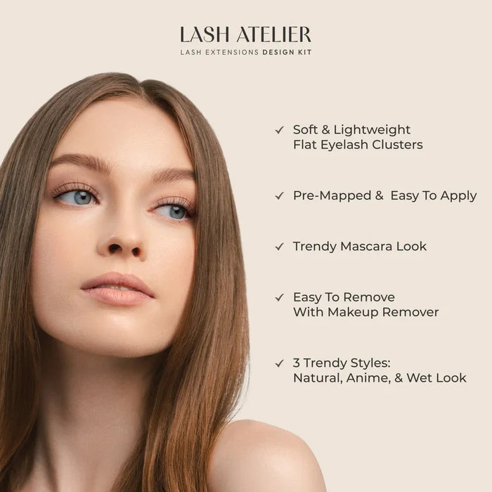 KISS Lash Atelier Lash Extensions Design kit 03 Wet Lash 46 Clusters 36 Single Lashes  مجموعة  إكستنشن الرموش الصناعية