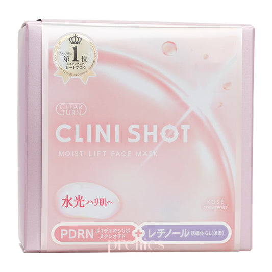 KOSE Clear Turn CLINI SHOT PDRN+Retinol Moist Lift Mask (30 Sheets/Box)