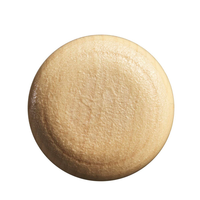 A round, smooth, light wood disk with a subtle gloss, resembling the premium wood of the Louisville Slugger Fungo K100 36" Wood Training Bat: WBL271101036 by Louisville Slugger, displayed on a white background.