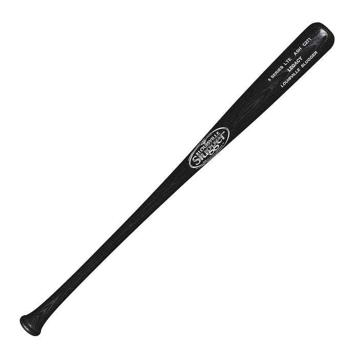 The Louisville Slugger Series 5 Legacy LTE Ash C271 Wood Baseball Bat (WTLW5A271C) is displayed on a white background, highlighting its lightweight ash construction and distinctive white branding with Legacy LTE barrel text.