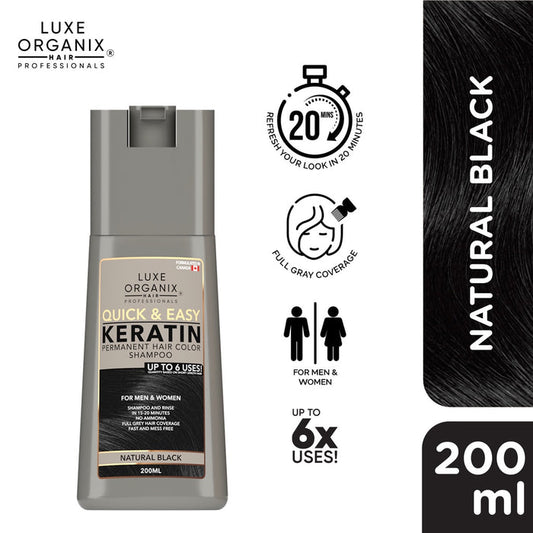 Luxe Organix Hair Color Shampoo Natural Black 200ml
