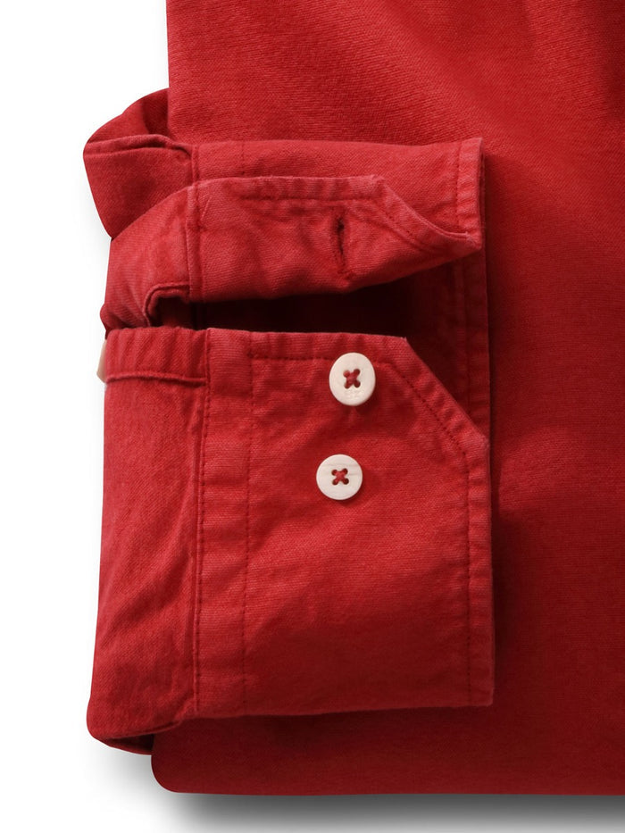 Marbella Oxford Garment Dyed Maroon Full Sleeve Tailored Fit Casual Cotton Shirt