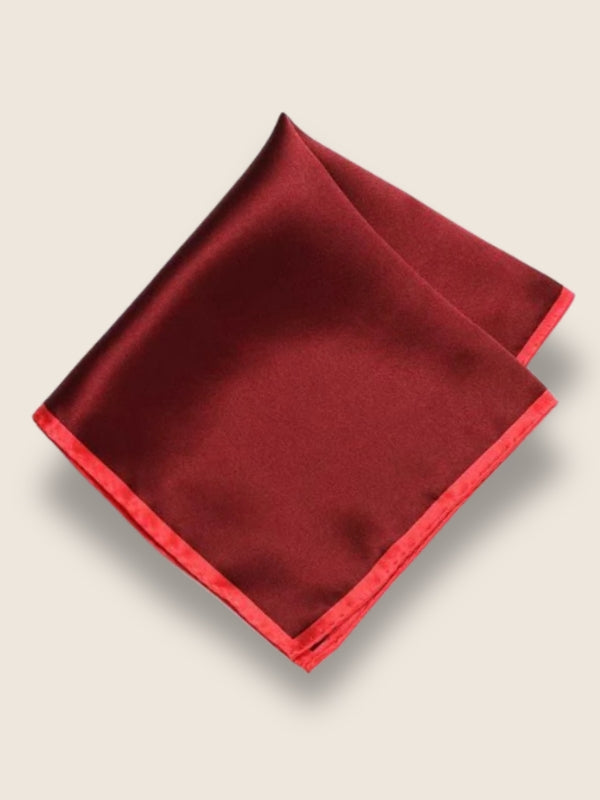 Maroon/ Red Solid Silk Pocket Square