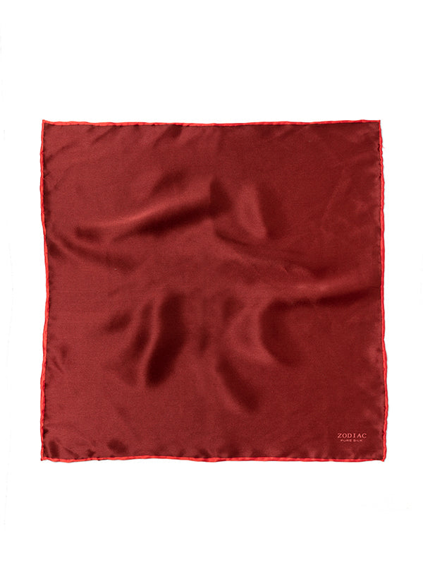 Maroon/ Red Solid Silk Pocket Square