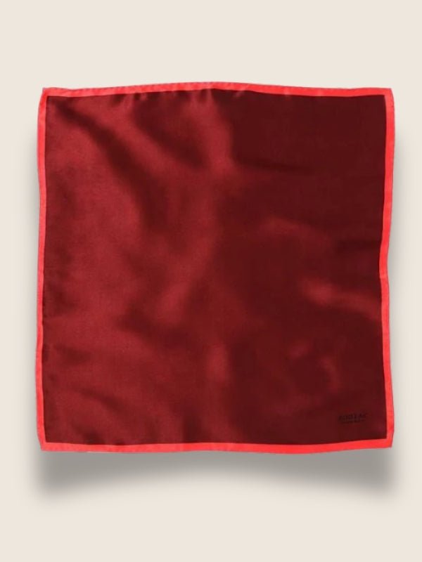 Maroon/ Red Solid Silk Pocket Square