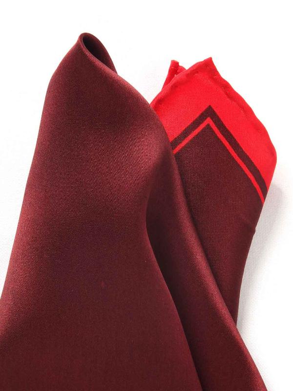 Maroon/ Red Solid Silk Pocket Square