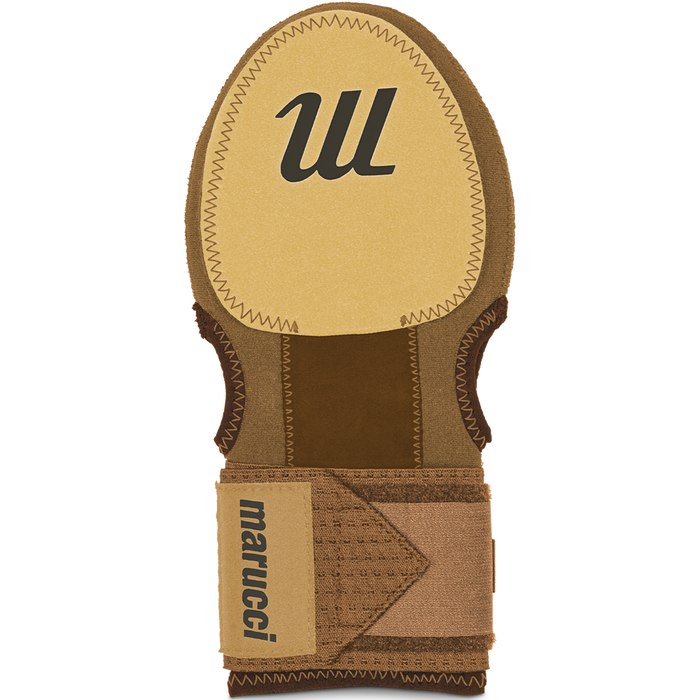 A close-up of the Marucci Sliding Mitt: MPSLDMITT, a glove by Marucci designed for hand protection, featuring compression-fit neoprene for a secure fit.