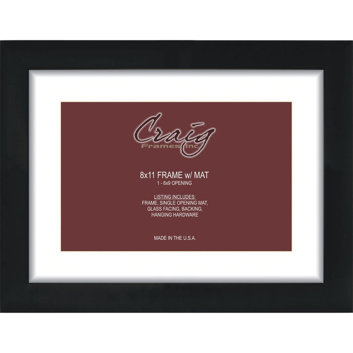 Matted Picture Frame, With 6x9 Opening and 1" Border