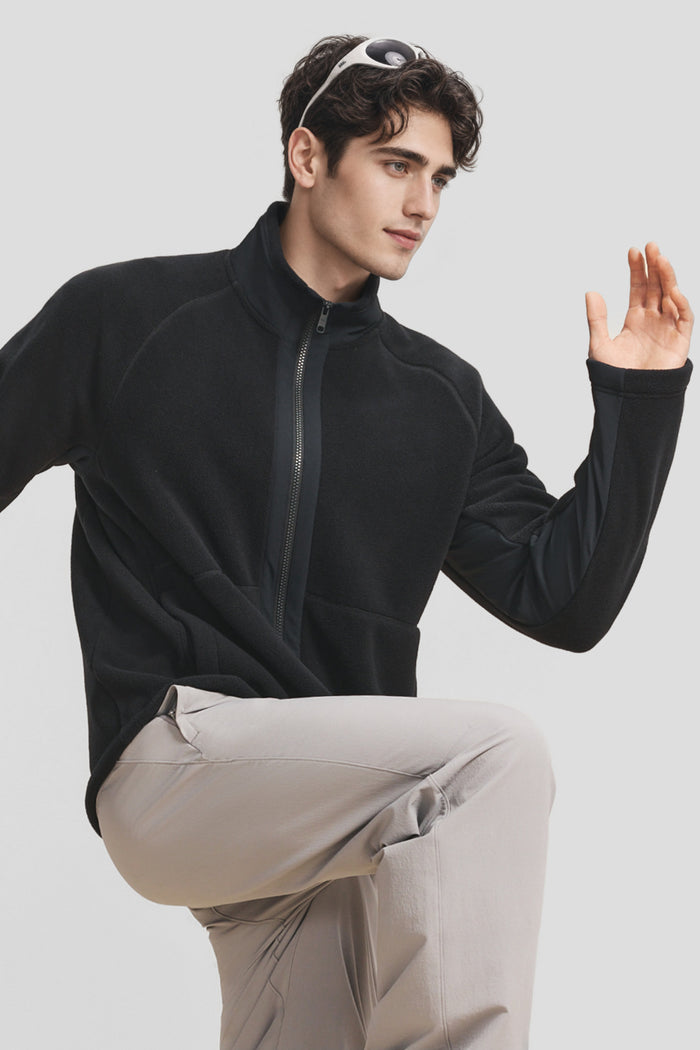 Men's Lightweight Stand-Collar Micro Fleece Jacket (Mid Warmth) PM038