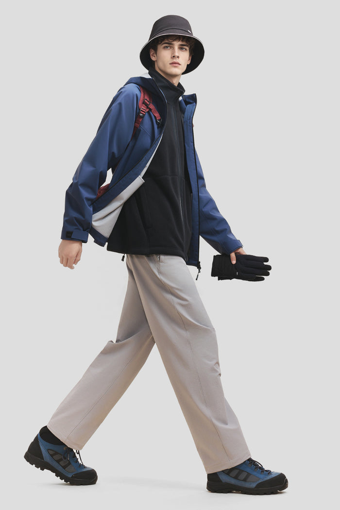 Men's Lightweight Stand-Collar Micro Fleece Jacket (Mid Warmth) PM038