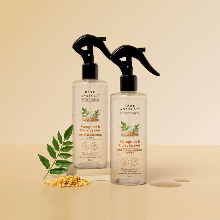 Methi Hair Strengthening Spray With Curry Leaves, Amla & Aloe Vera Extracts - 200 ml | Pack of 2