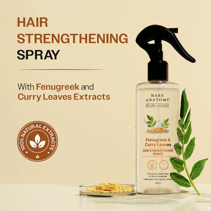 Methi Hair Strengthening Spray With Curry Leaves, Amla & Aloe Vera Extracts - 200 ml | Pack of 2