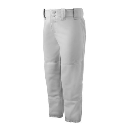 The Mizuno Girl's Belted Fastpitch Softball Pants (350462) feature a durable, classic white design and a secure belt for an ideal fit.