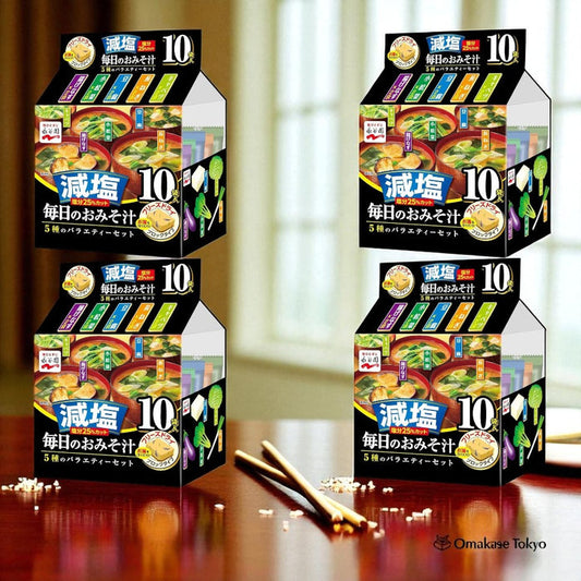 Nagatanien Daily Miso Soup Reduced Salt, 10 Servings x 4 Bags