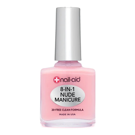 + NAIL AID total cure 8 in 1  Nude Manicure Long Lasting Multi Benefit Strengthener + Color معالج الاظافر من نيل ايد