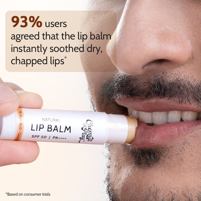 Natural Lip Balm for Chapped Lips | SPF 50 PA++++ | Natural - 4.5 gm | Pack of 3