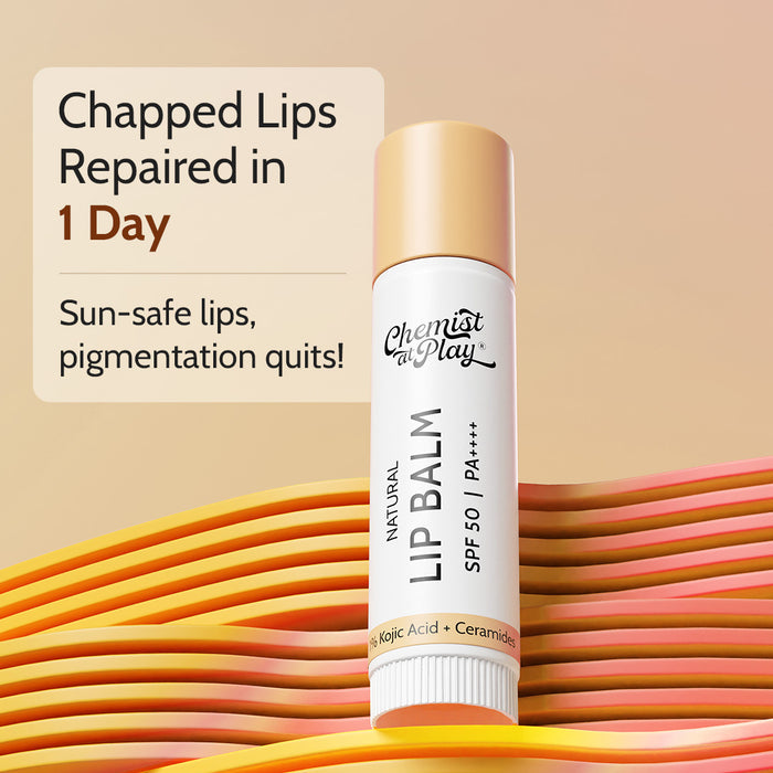 Natural Lip Balm for Chapped Lips | SPF 50 PA++++ | Natural - 4.5 gm | Pack of 3