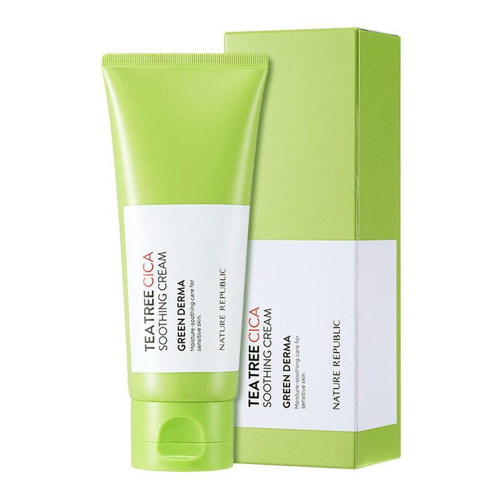 NATURE REPUBLIC Green Derma Tea Tree Cica Soothing Cream كريم مرطب ومهدئ للبشرة
