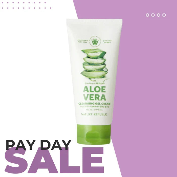 NATURE REPUBLIC Soothing & Moisture Aloe Vera Cleansing Gel Cream غسول جل رغوي بالألوفيرا