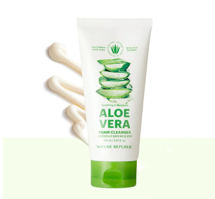 Nature Republic Soothing & Moisture Aloe Vera Foam Cleanser غسول رغوي بالألوفيرا
