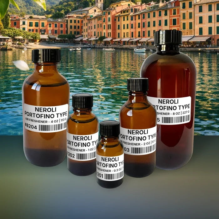 Neroli Portofino Type Air Freshener - 2 lb | 907 g fragrance bottle image with atmospheric background for Air Freshener. Premium lifestyle product photo for fragrance listing.