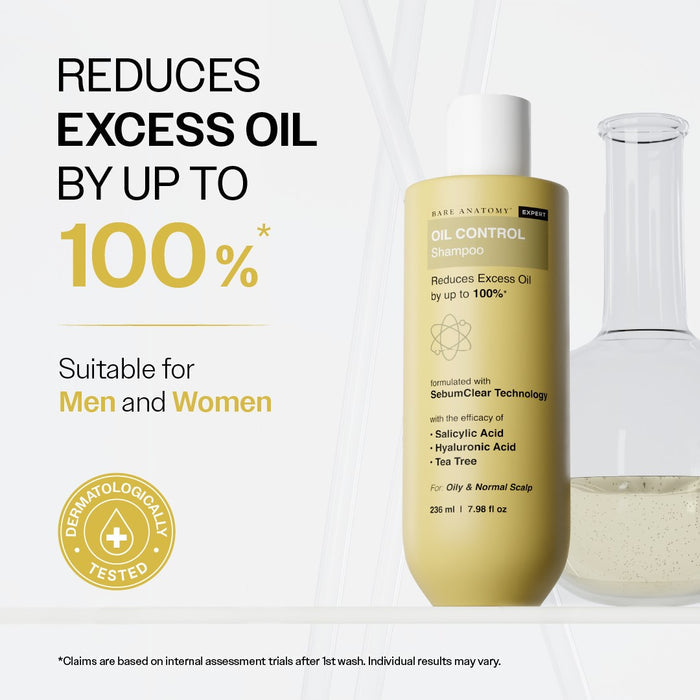 Oil Control Shampoo With Salicylic Acid, Hyaluronic Acid & Tea Tree - 236 ml | Pack of 3