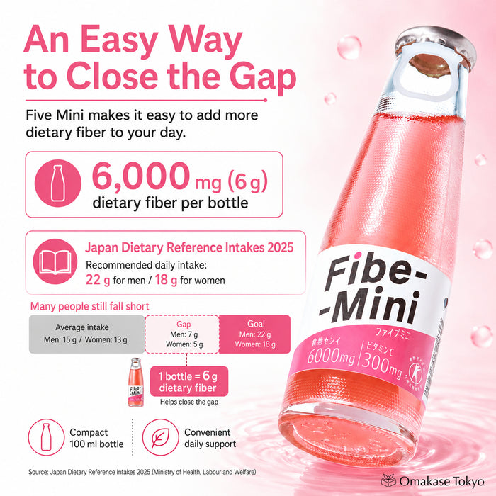 Otsuka Fibe Mini 30-Pack | Refreshing Japanese Fiber Drink with 300mg Vitamin C