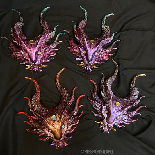 PANOPTES BEAST WALL SCULPTURE- REDS/PURPLES