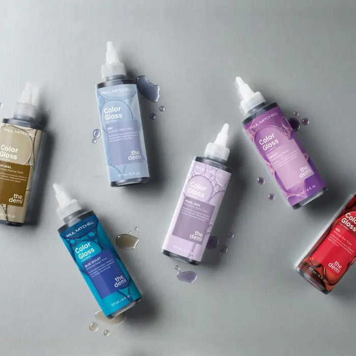 The Demi Color Gloss  - Salon Blissful - Paul Mitchell - bottles flat lay
