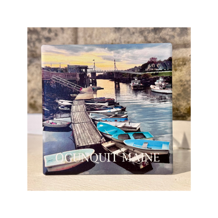 Perkins Cove Dawn Ogunquit Ceramic Coaster