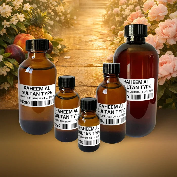 Raheem Al Sultan Type Scent Diffuser Oil - 2 lb | 907 g fragrance bottle image with atmospheric background for Scent Diffuser Oil. Premium lifestyle product photo for fragrance listing.