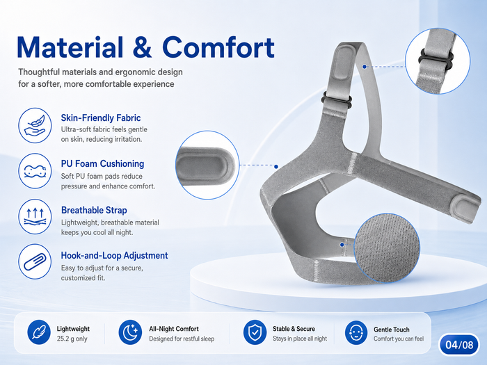 Replacement CPAP Headgear Compatible with Amara View Mask – Adjustable Soft Strap