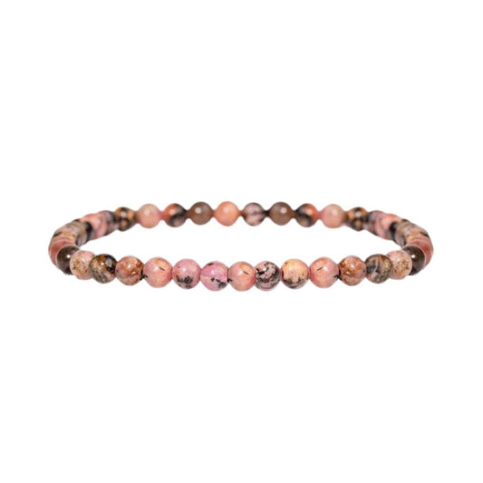 Crystal Bracelet - 4mm Rhodonite