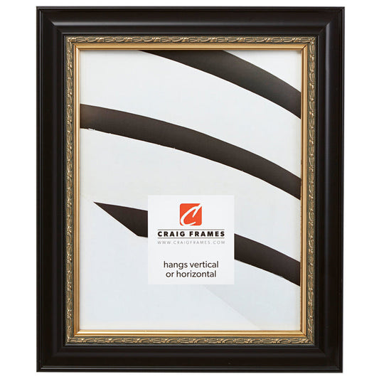Ruskin 1.5", Black & Gold Picture Frame