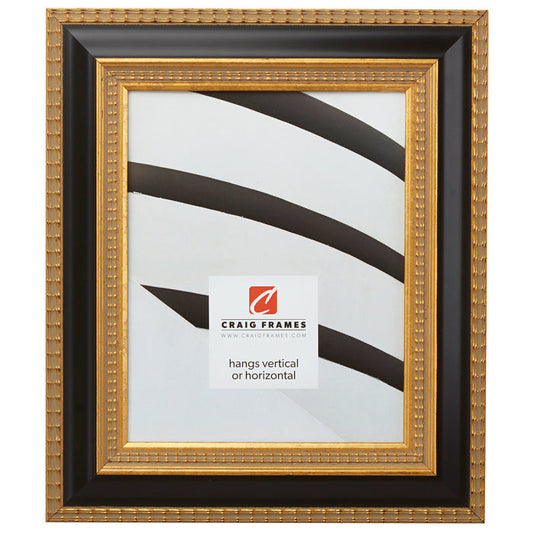 Ruskin XL 2.25", Black & Gold Picture Frame